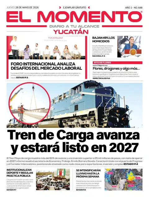 Portada de El Momento Yucatan del jueves, 28 de mayo de 2026