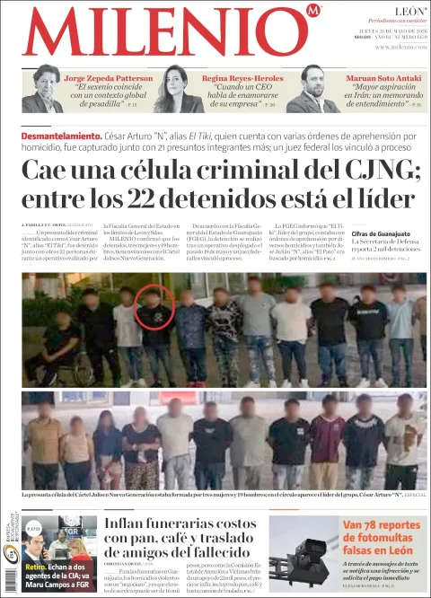 Portada de Milenio Leon del jueves, 28 de mayo de 2026