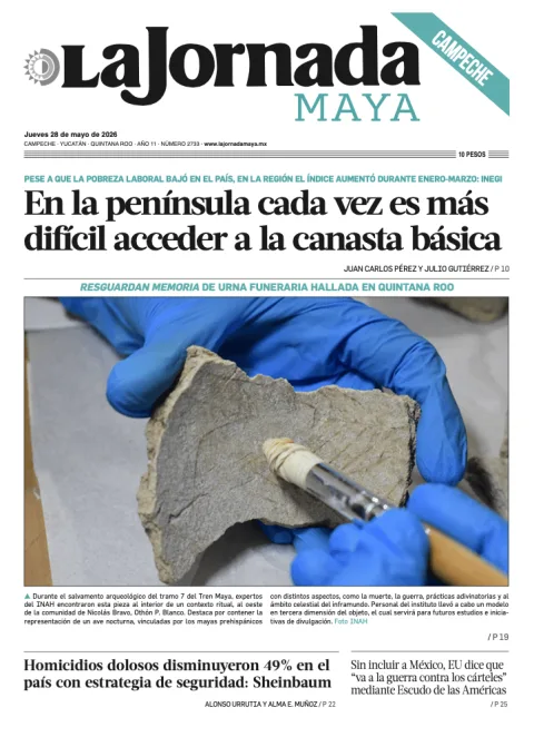 Portada de La Jornada Maya Campeche del jueves, 28 de mayo de 2026