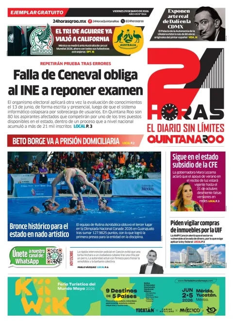 Portada de 24 Horas Quintana Roo