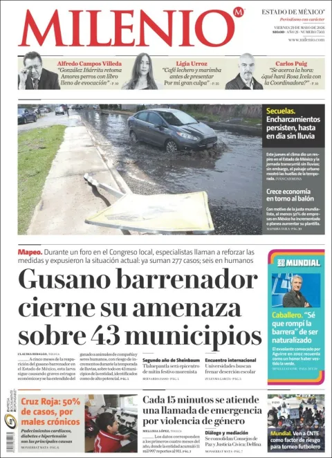 Portada de Milenio Edo de Mexico del viernes, 29 de mayo de 2026