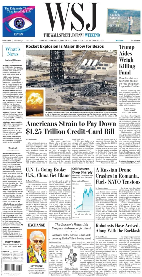 Portada de The Wall Street Journal