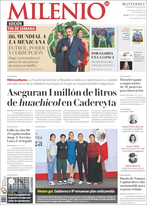 Portada de Milenio del sábado, 30 de mayo de 2026