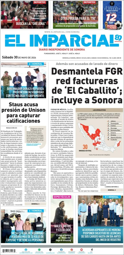 Portada de El Imparcial