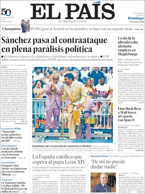 Portada de El Pais