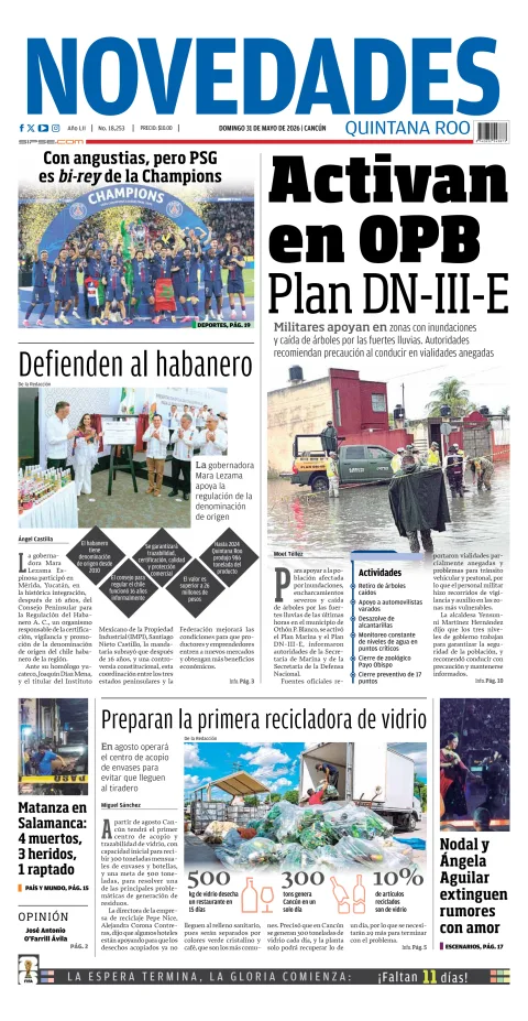 Portada de Novedades Quintana Roo