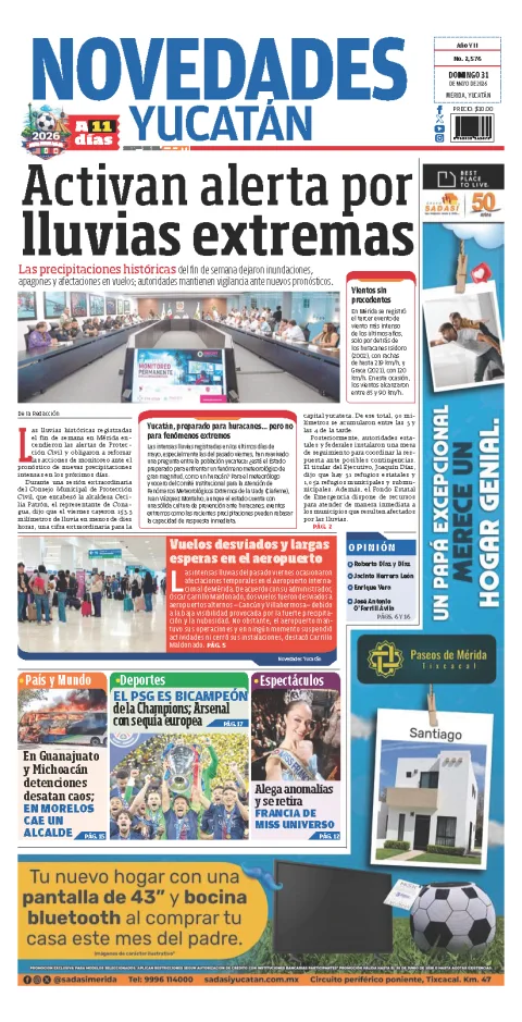 Portada de Novedades Yucatan
