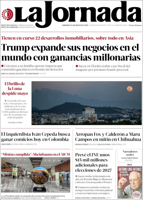Portada de La Jornada