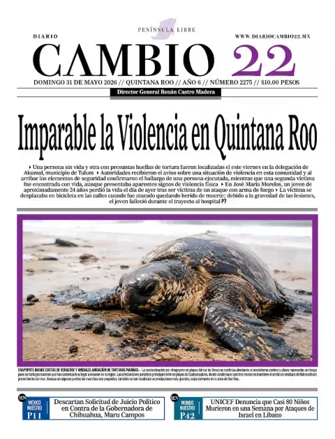 Portada de Diario Cambio 22 (contraportada)