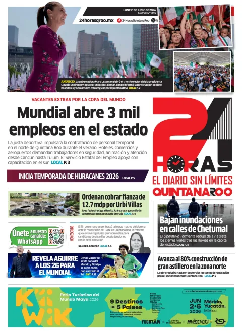Portada de 24 Horas Quintana Roo