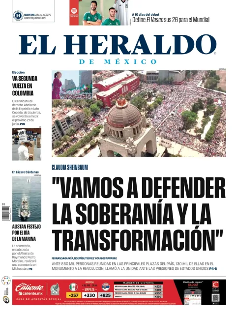 Portada de El Heraldo de Mexico