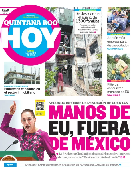 Portada de Quintana Roo Hoy (portada)