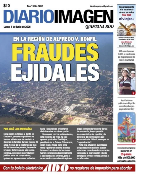 Portada de Diario Imagen Quintana Roo del lunes, 1 de junio de 2026