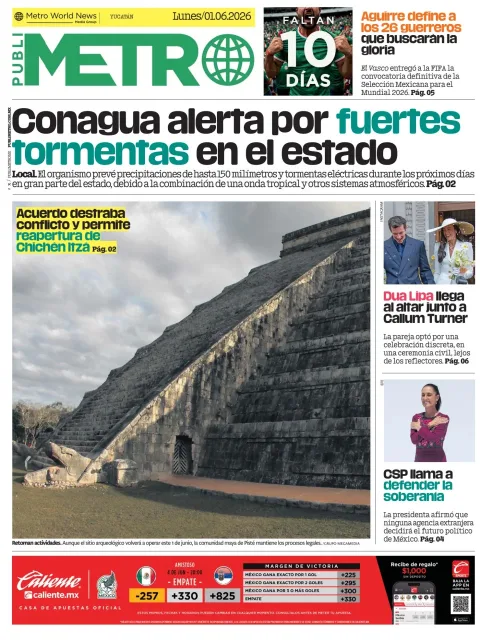 Portada de Publimetro Merida del lunes, 1 de junio de 2026