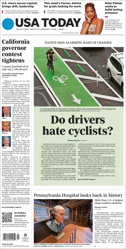 Portada de Usa Today