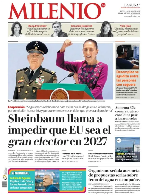 Portada de Milenio Laguna del lunes, 1 de junio de 2026