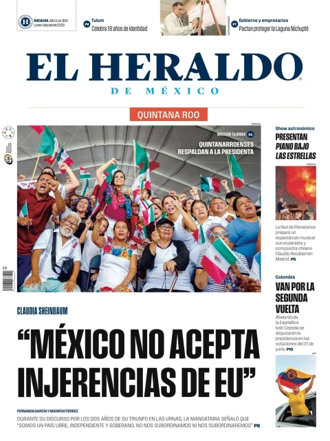Portada de El Heraldo de Mexico - Quintana Roo