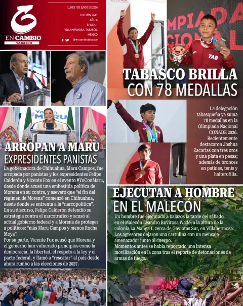 Portada de En Cambio - Tabasco (contraportada) del lunes, 1 de junio de 2026