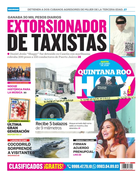 Portada de Quintana Roo Hoy (contraportada)