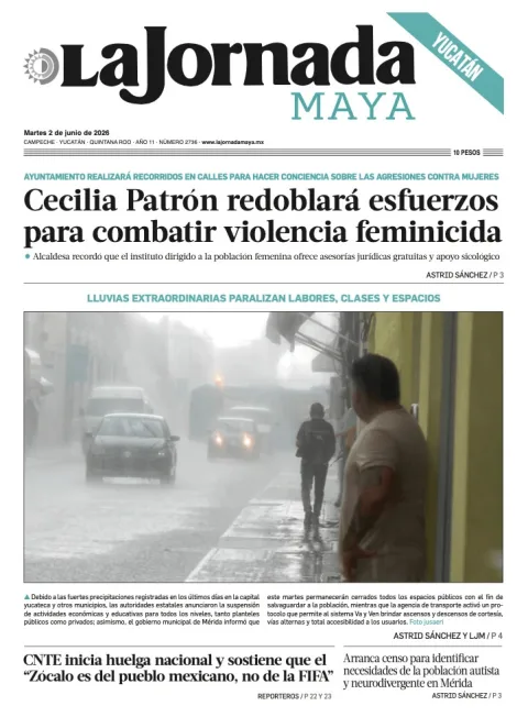 Portada de La Jornada Maya Yucatán del martes, 2 de junio de 2026