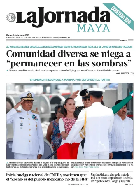 Portada de La Jornada Maya Quintana Roo del martes, 2 de junio de 2026