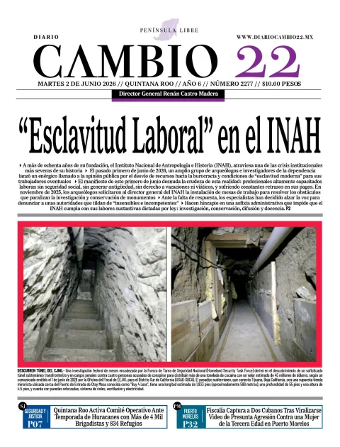 Portada de Diario Cambio 22 (portada) del martes, 2 de junio de 2026
