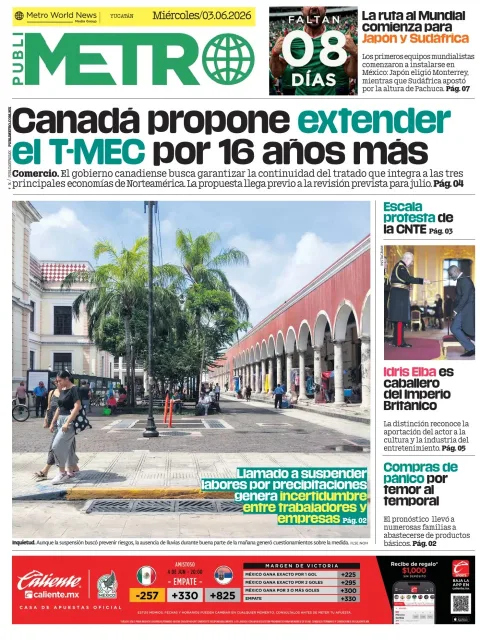 Portada de Publimetro Merida del miércoles, 3 de junio de 2026