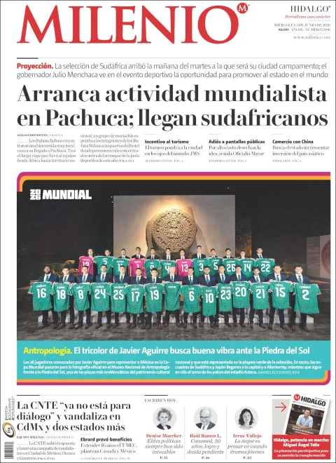 Portada de Milenio Hidalgo del miércoles, 3 de junio de 2026