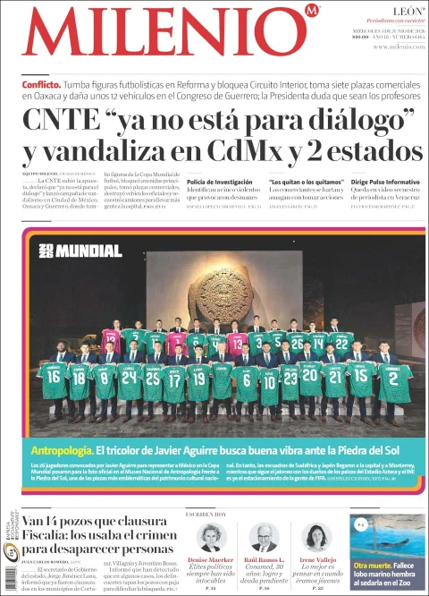 Portada de Milenio Leon del miércoles, 3 de junio de 2026