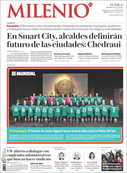 Portada de Milenio Puebla del miércoles, 3 de junio de 2026