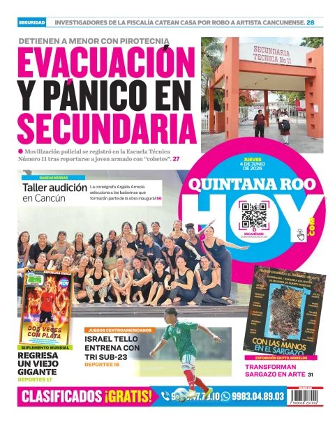Portada de Quintana Roo Hoy (contraportada)