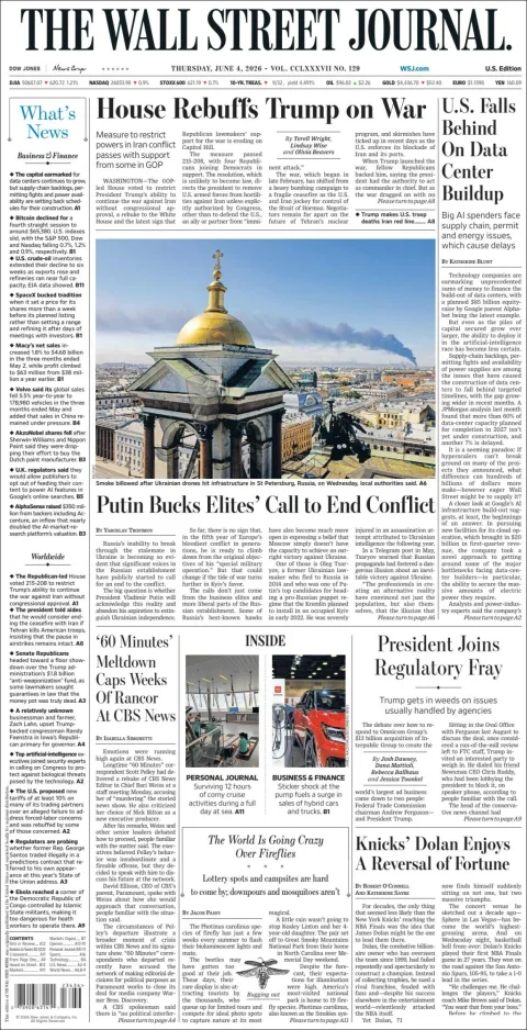 Portada de The Wall Street Journal