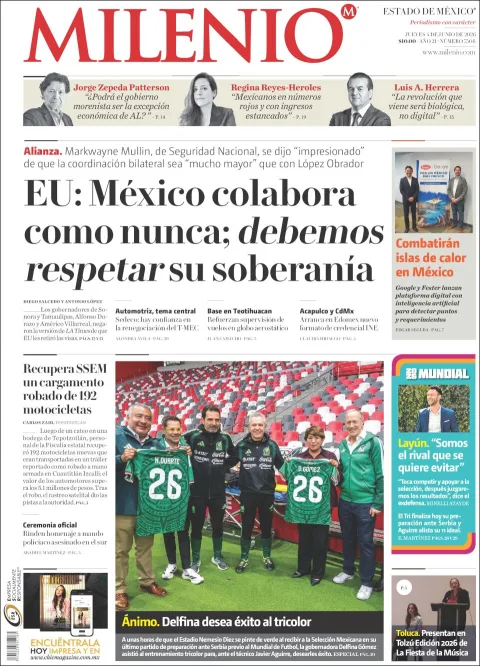 Portada de Milenio Edo de Mexico del jueves, 4 de junio de 2026
