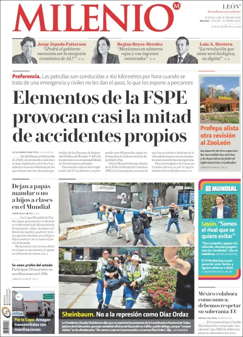 Portada de Milenio Leon del jueves, 4 de junio de 2026