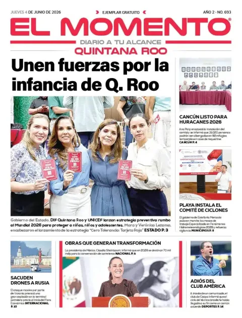 Portada de El Momento Quintana Roo del jueves, 4 de junio de 2026