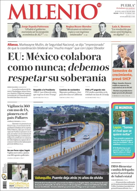 Portada de Milenio Puebla del jueves, 4 de junio de 2026
