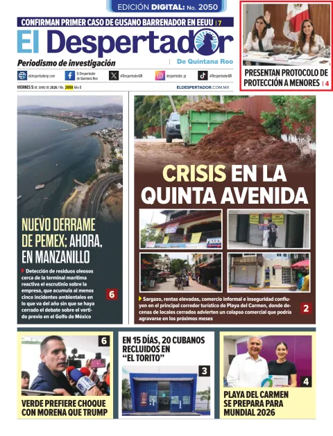 Portada de El Despertador de Quintana Roo del viernes, 5 de junio de 2026