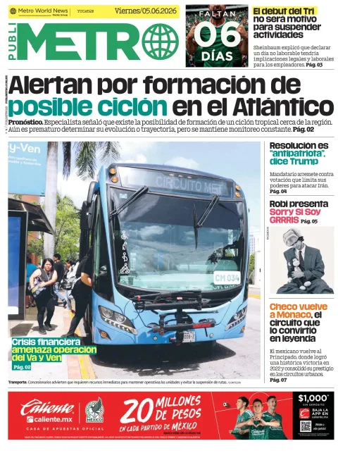 Portada de Publimetro Merida del viernes, 5 de junio de 2026