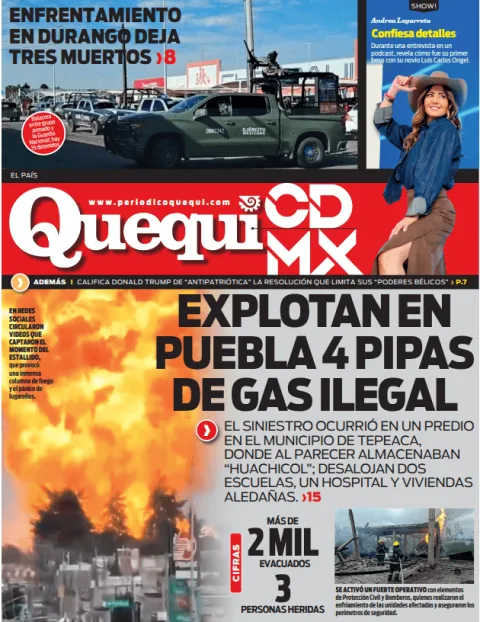 Portada de Quequi CDMX (contraportada) del viernes, 5 de junio de 2026