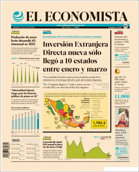 Portada de El Economista del viernes, 5 de junio de 2026