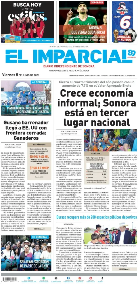 Portada de El Imparcial