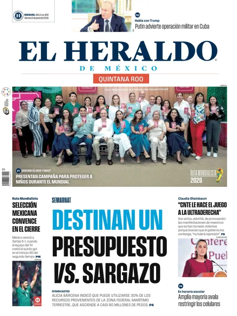 Portada de El Heraldo de Mexico - Quintana Roo