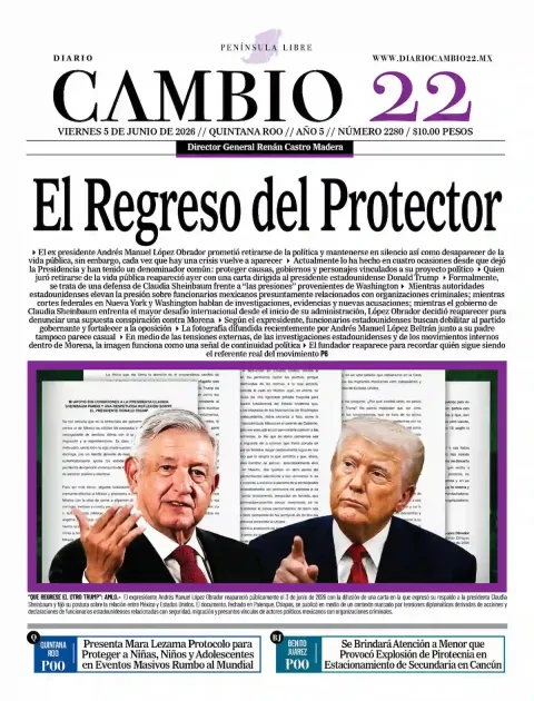 Portada de Diario Cambio 22 (portada) del viernes, 5 de junio de 2026