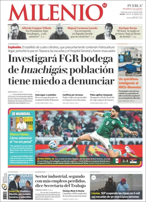 Portada de Milenio Puebla del viernes, 5 de junio de 2026