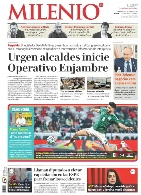 Portada de Milenio Leon del viernes, 5 de junio de 2026