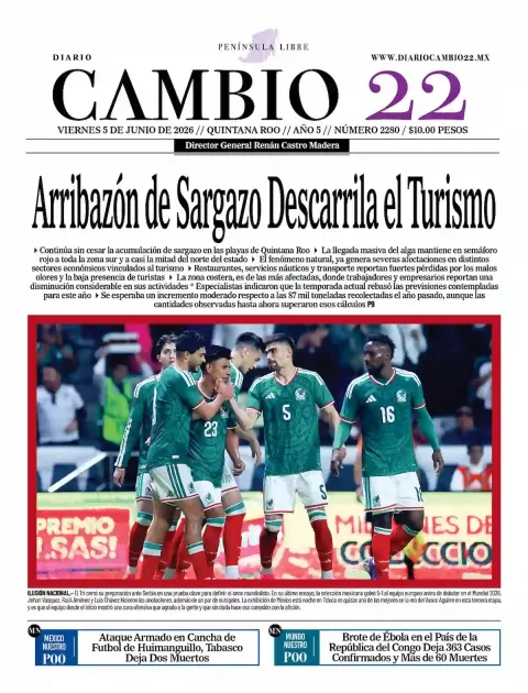 Portada de Diario Cambio 22 (contraportada) del viernes, 5 de junio de 2026
