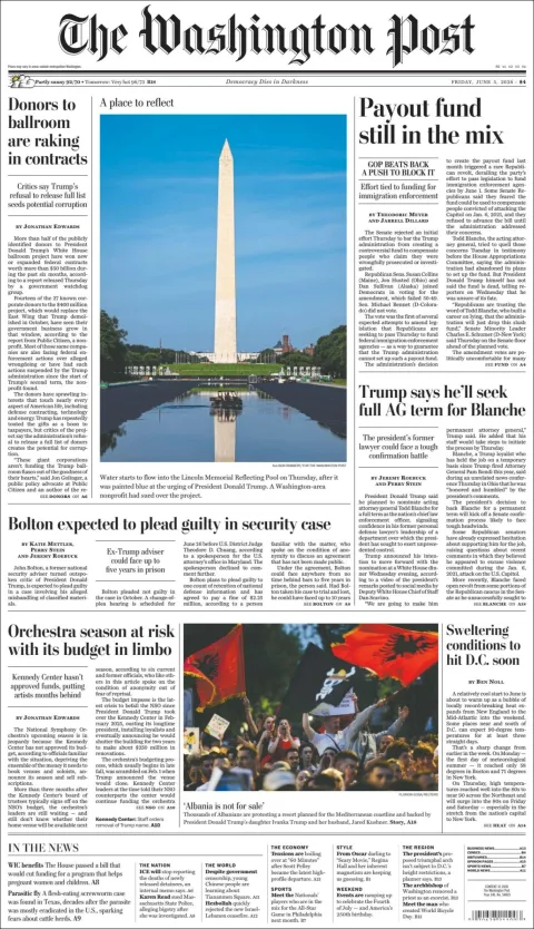 Portada de The Washington Post