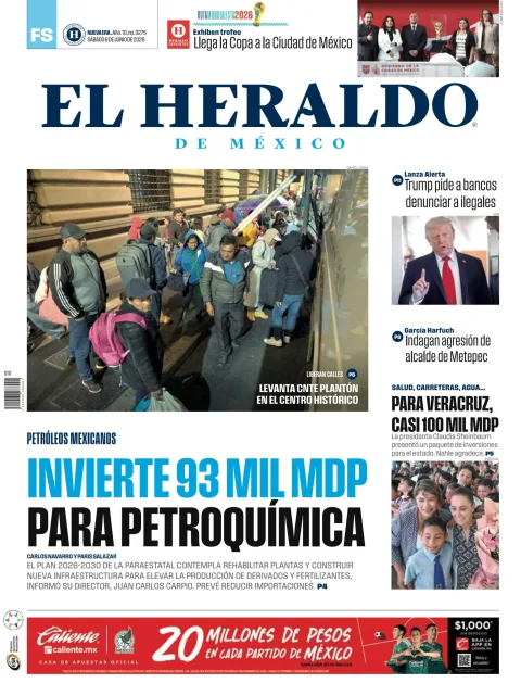Portada de El Heraldo de Mexico del sábado, 6 de junio de 2026