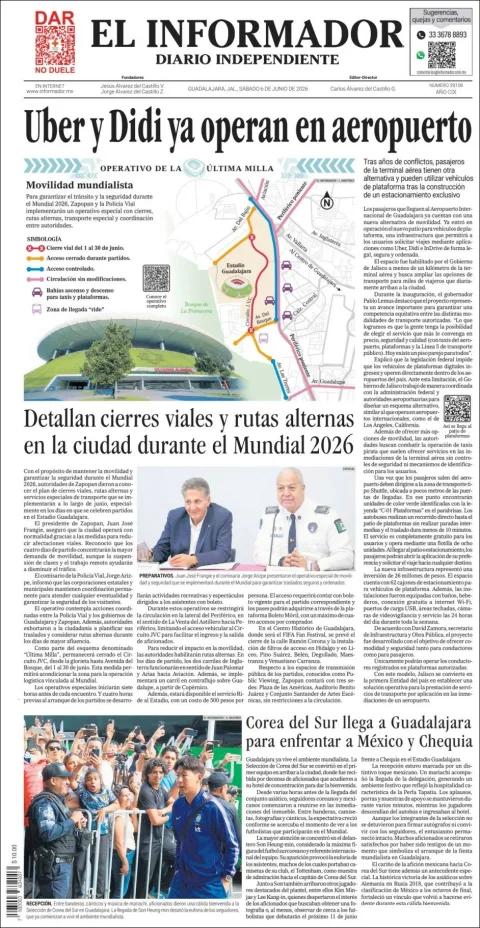 Portada de El Informador del sábado, 6 de junio de 2026