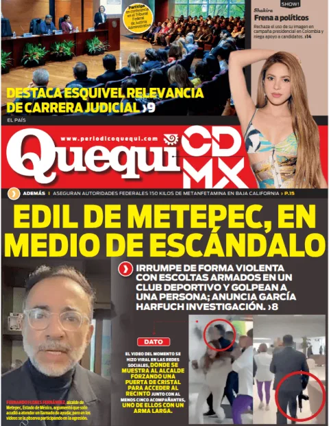 Portada de Quequi CDMX (contraportada) del sábado, 6 de junio de 2026